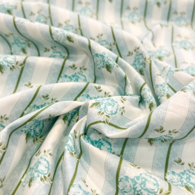 FABRICART | Riscas de Flores - Verde Água