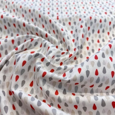 Tecido Le Tissu by Domotex | Pingos - Cinzentos e Vermelhos