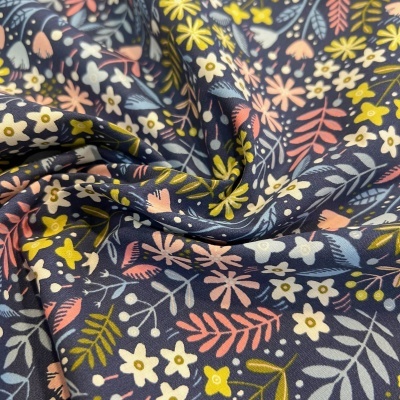 Tecido Poppy | Flower - Azul Claro