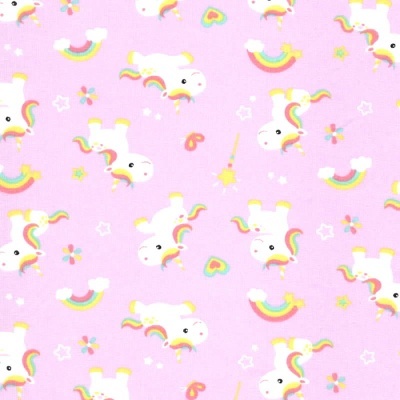 Tecido Unicórnios Arco-Íris