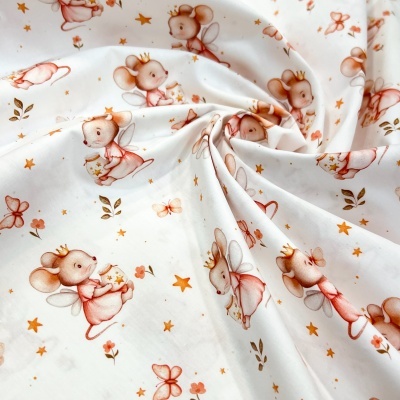 Tecido Pontotextil | Ratinhas Princesas - Branco
