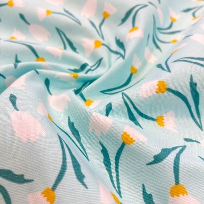 Tecido Alinhado | Iris Garden - Aqua