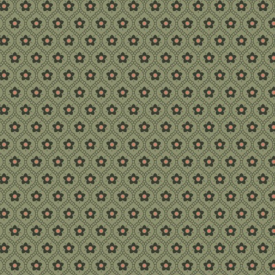 Tecido Plastificado | Flowers - Moss Green