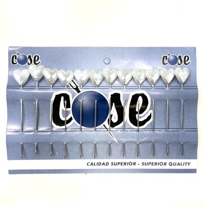 Alfinetes Cose Coração Pérola