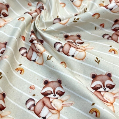 Tecido Pontotextil | Amizade - Verde com Riscas