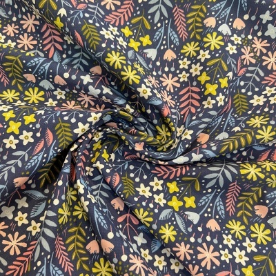 Tecido Poppy | Flower - Azul Claro