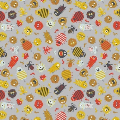 Tecido Poppy | Monsters - Cinzento