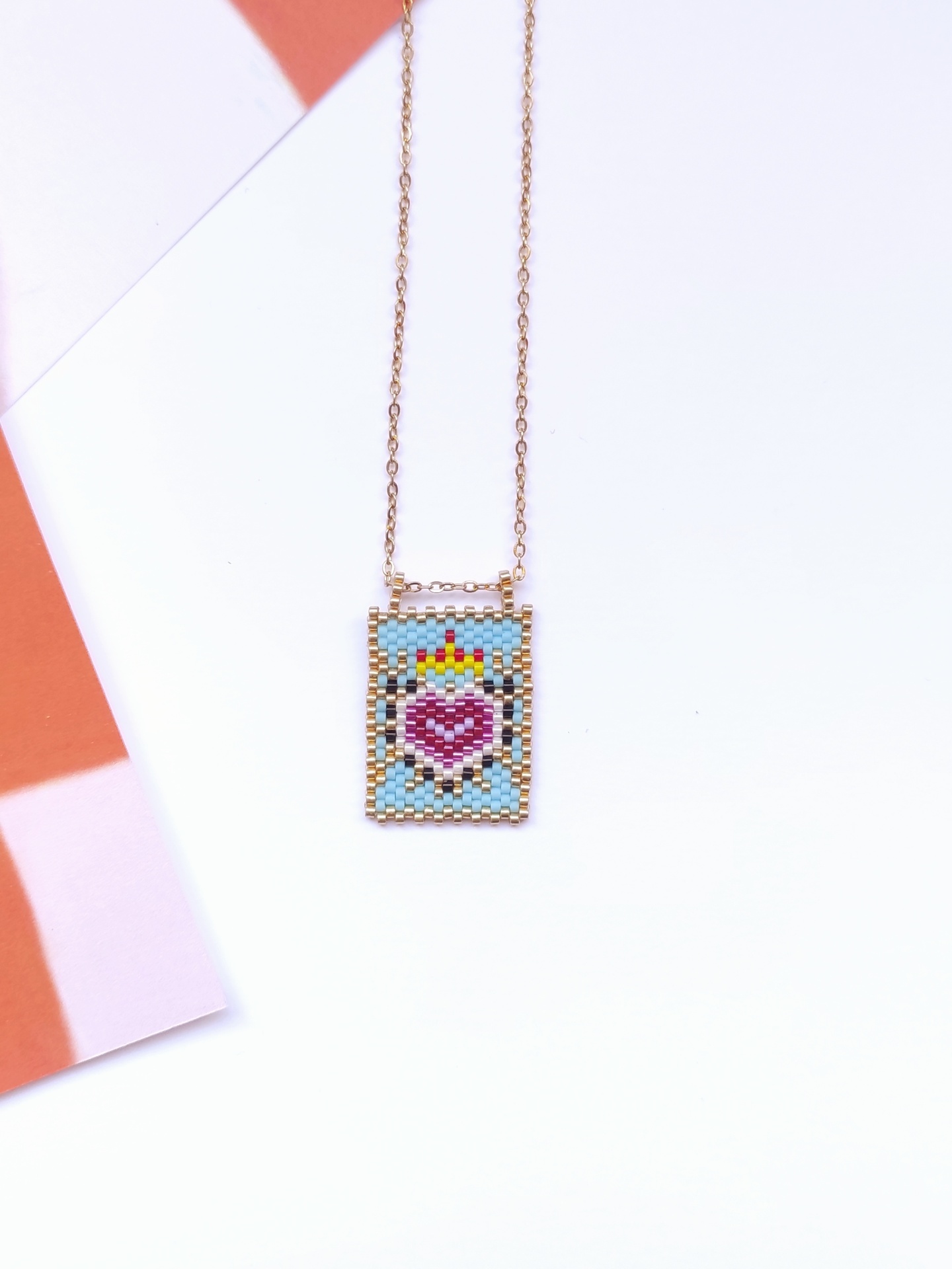 Colar | Heart pink | missangas