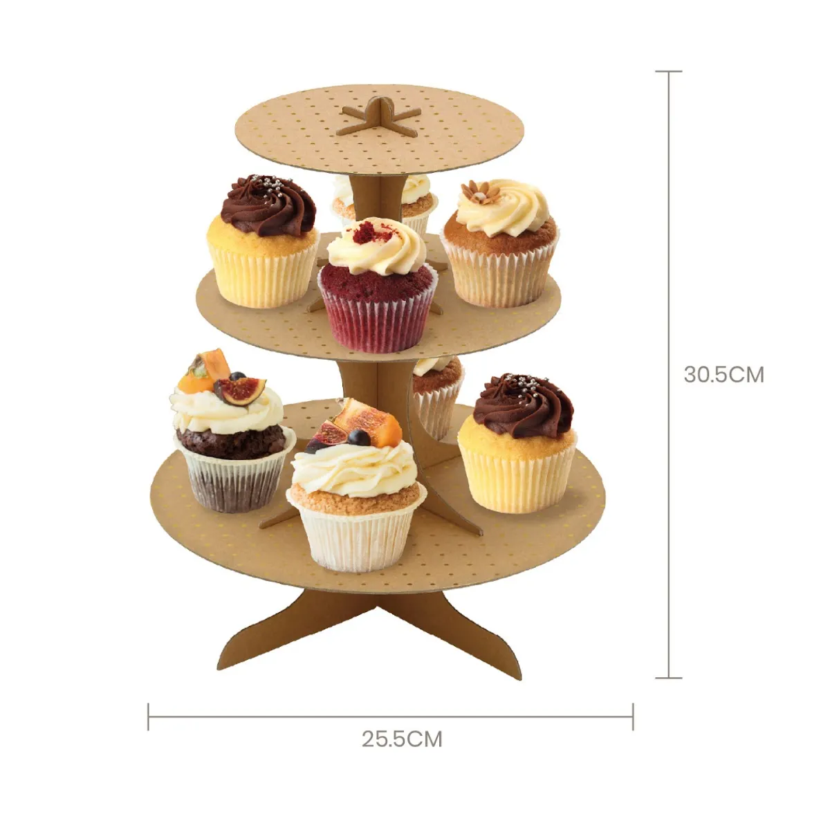 Expositor de Cupcakes | Kraft e Dots Ouro