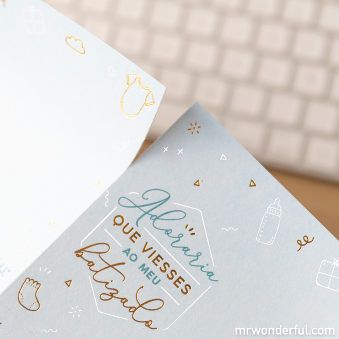 Convites batizado azul