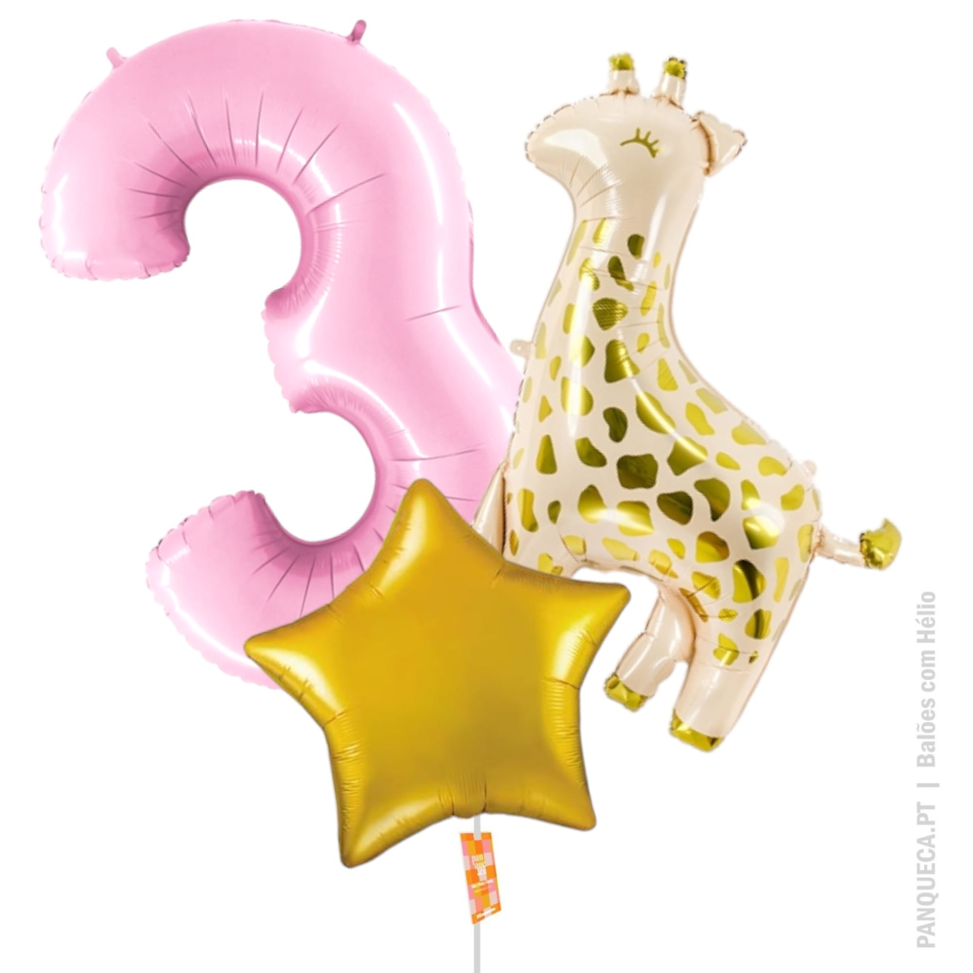 Conjunto de balões | Hélio | Girafa rosa