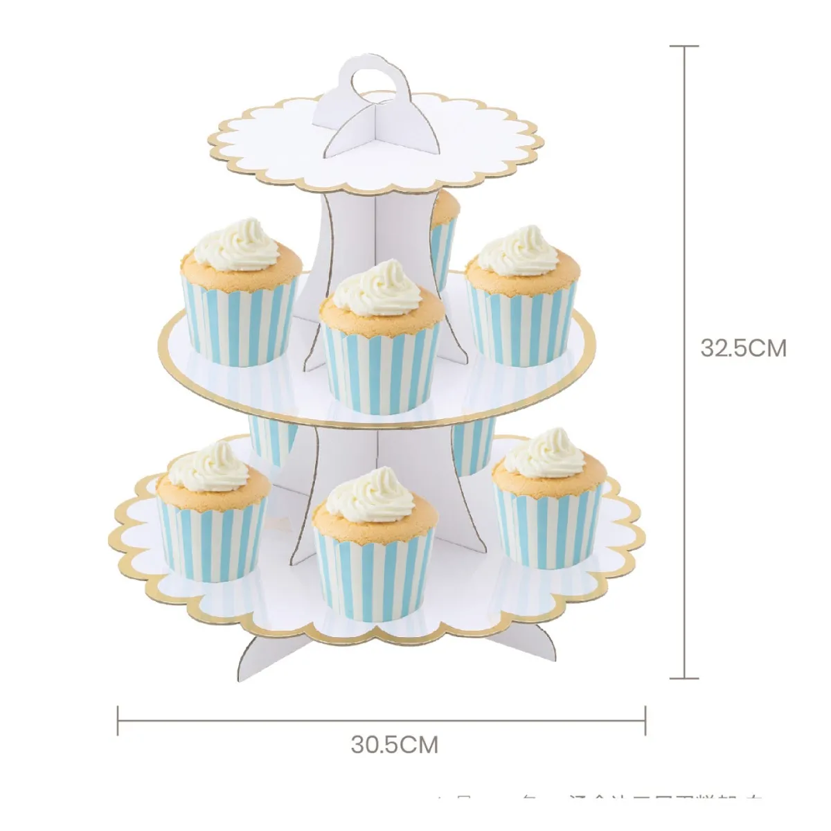 Expositor de Cupcakes | Branco e Ouro