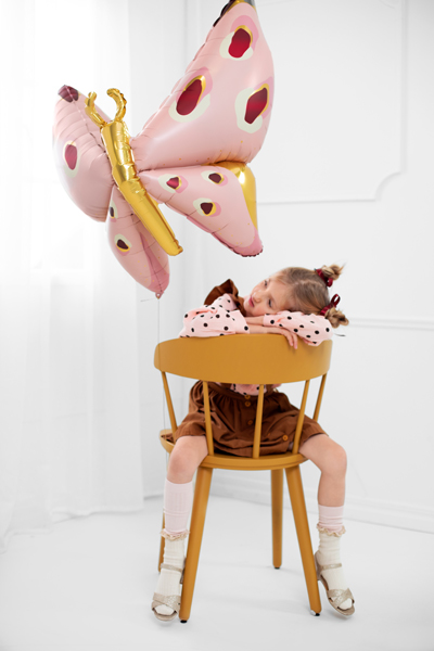 Balão Borboleta pink e gold