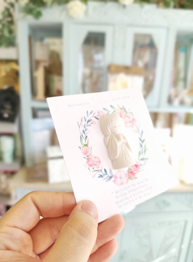 Pagela com anjinho em gesso