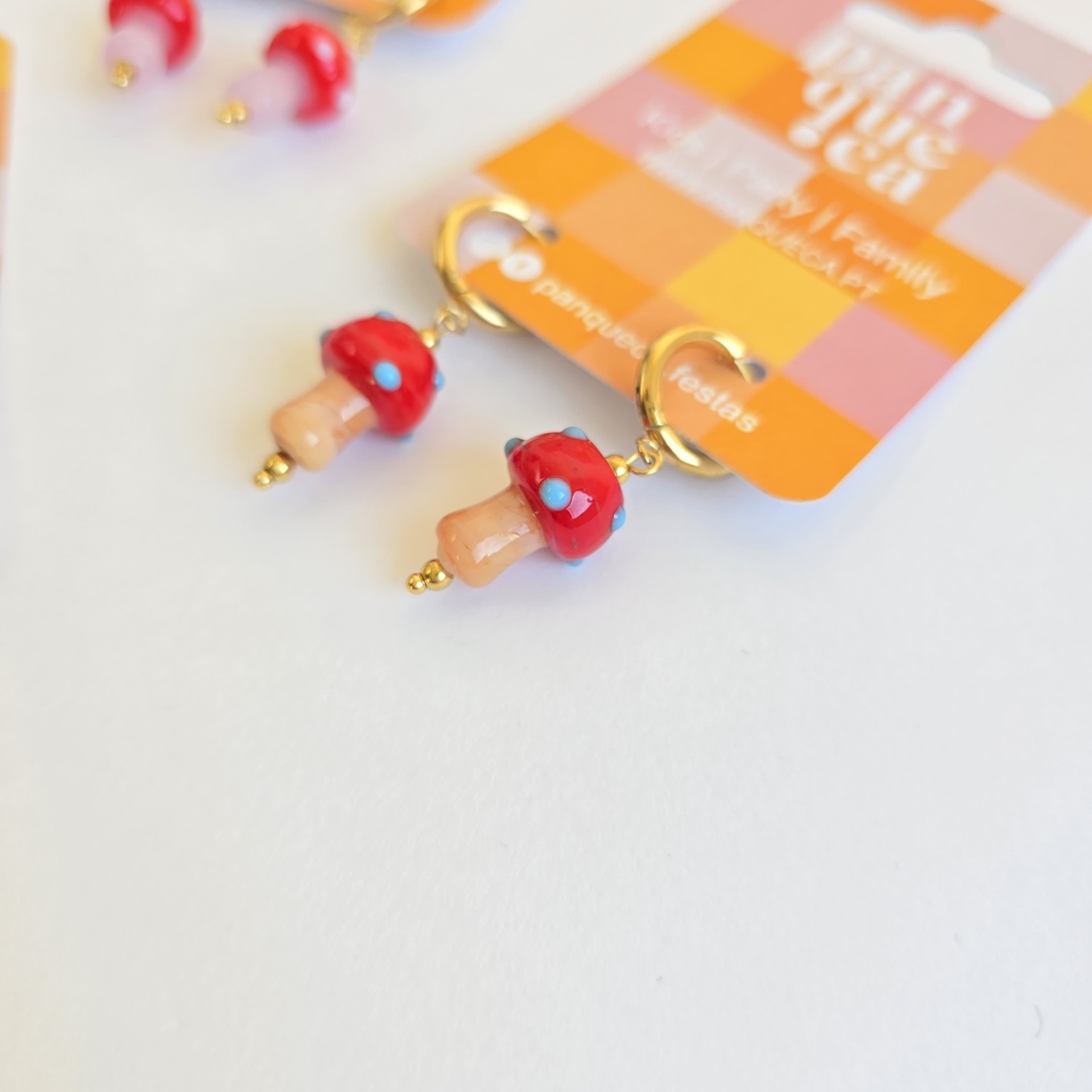 Brincos | Cogumelo | Blue dots