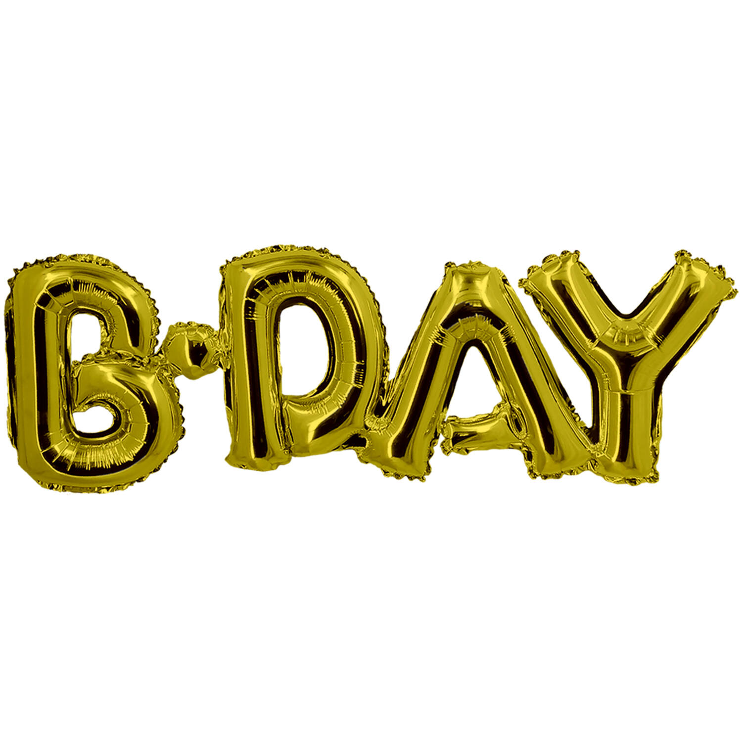 Balões dourados em forma das letras B-DAY