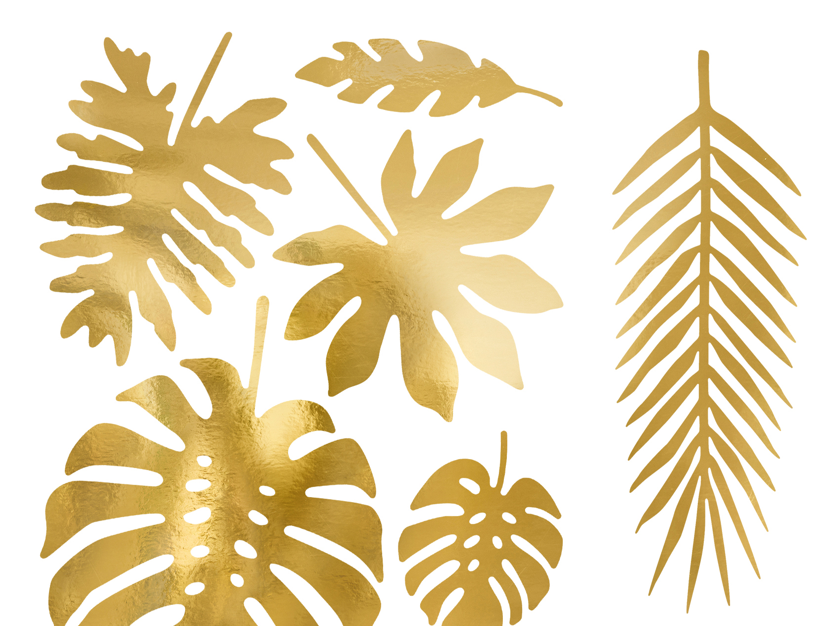 Folhas tropicais douradas