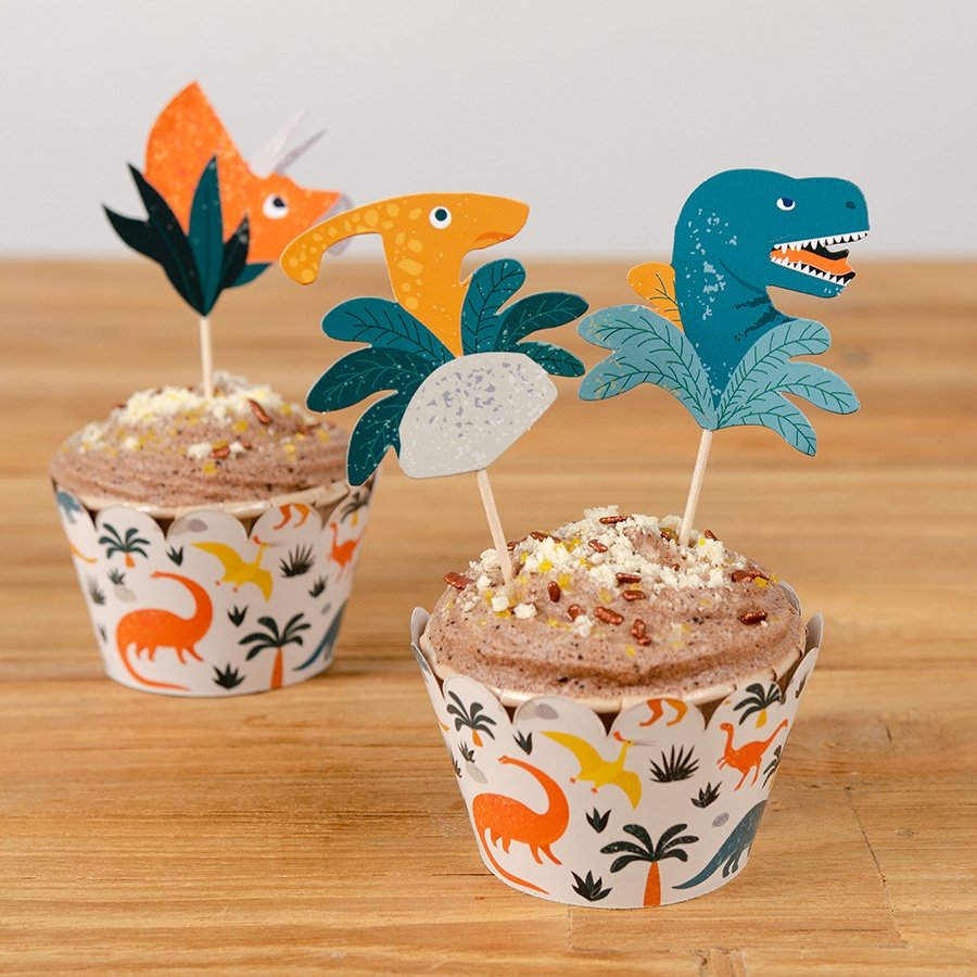 Cupcake kit Dinossauros eco-responsável