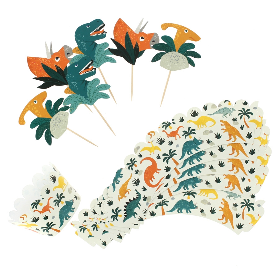 Cupcake kit Dinossauros eco-responsável