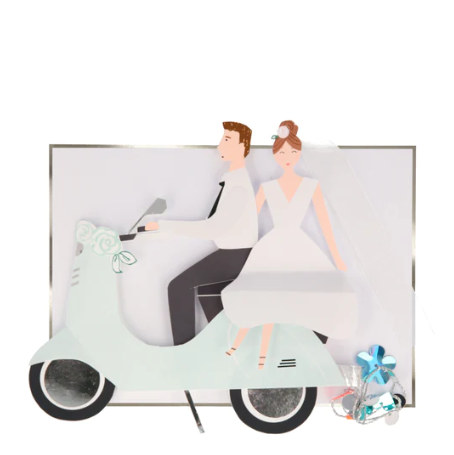 Postal Casamento Scooter