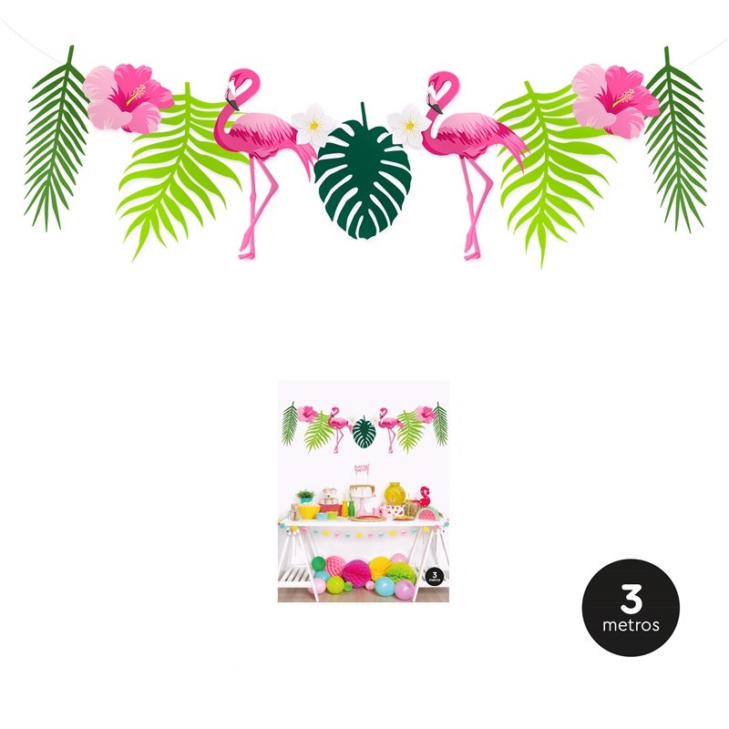 Grinalda tropical aloha | flamingos