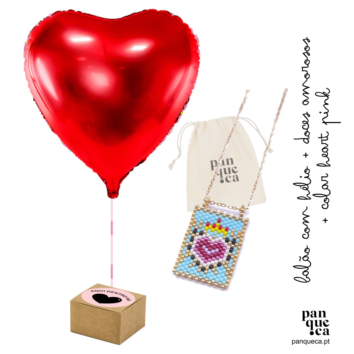 Caixa dos Namorados ?| Colar heart pink