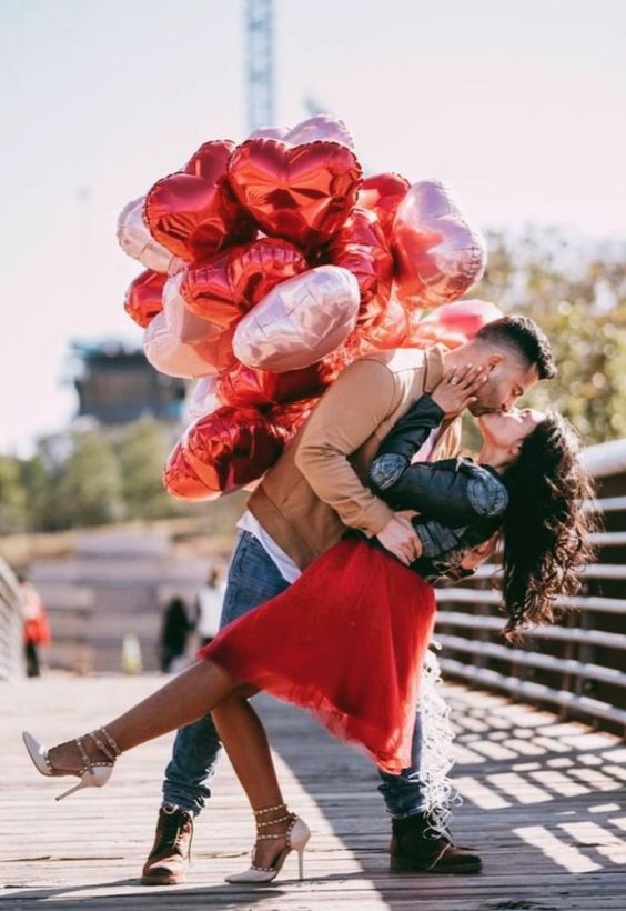 Hélio + balões | Corações vermelhos