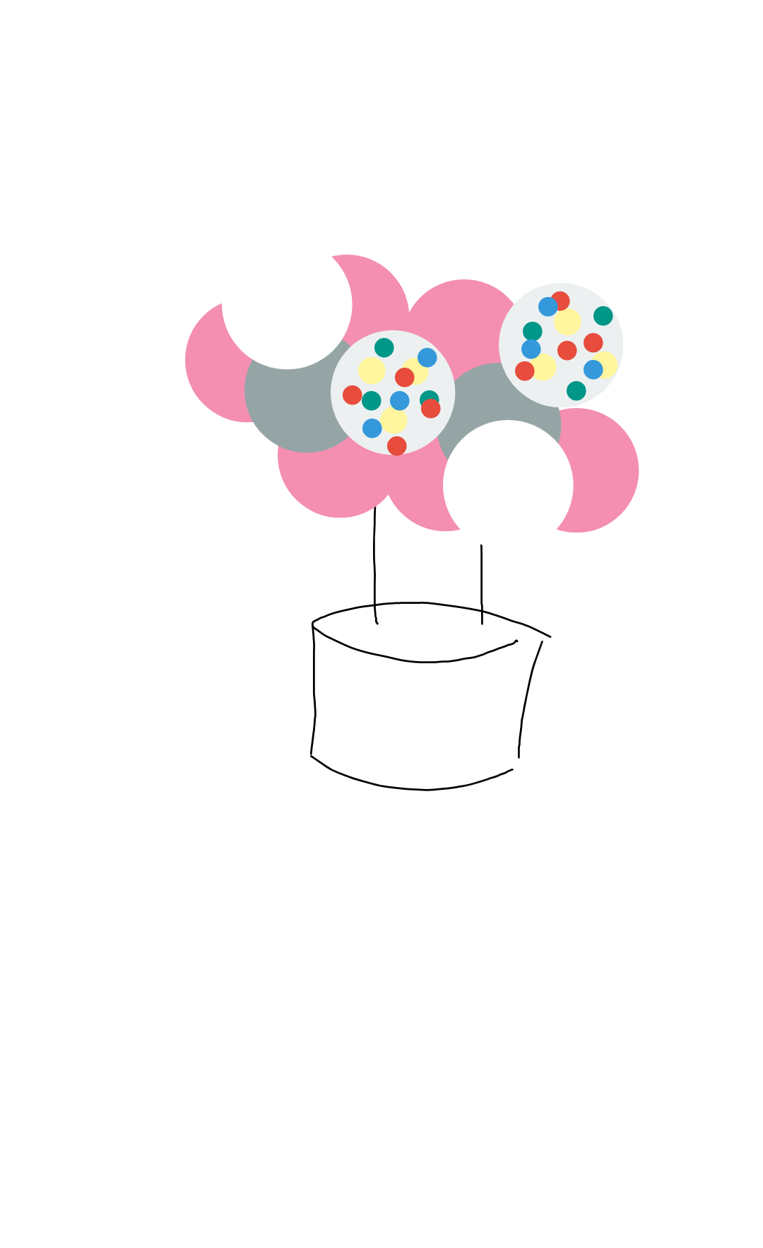 Topo de balões para bolo rosa e cinza