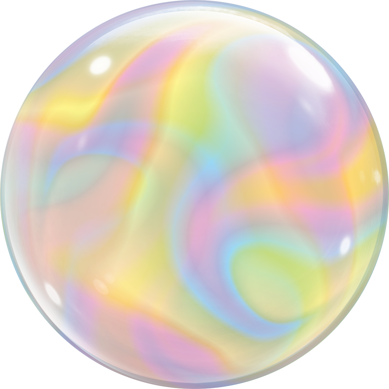 Bubble iridescent swirls