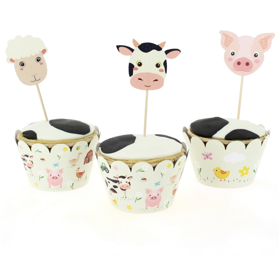 Cupcake kit Animais da quinta eco-responsável