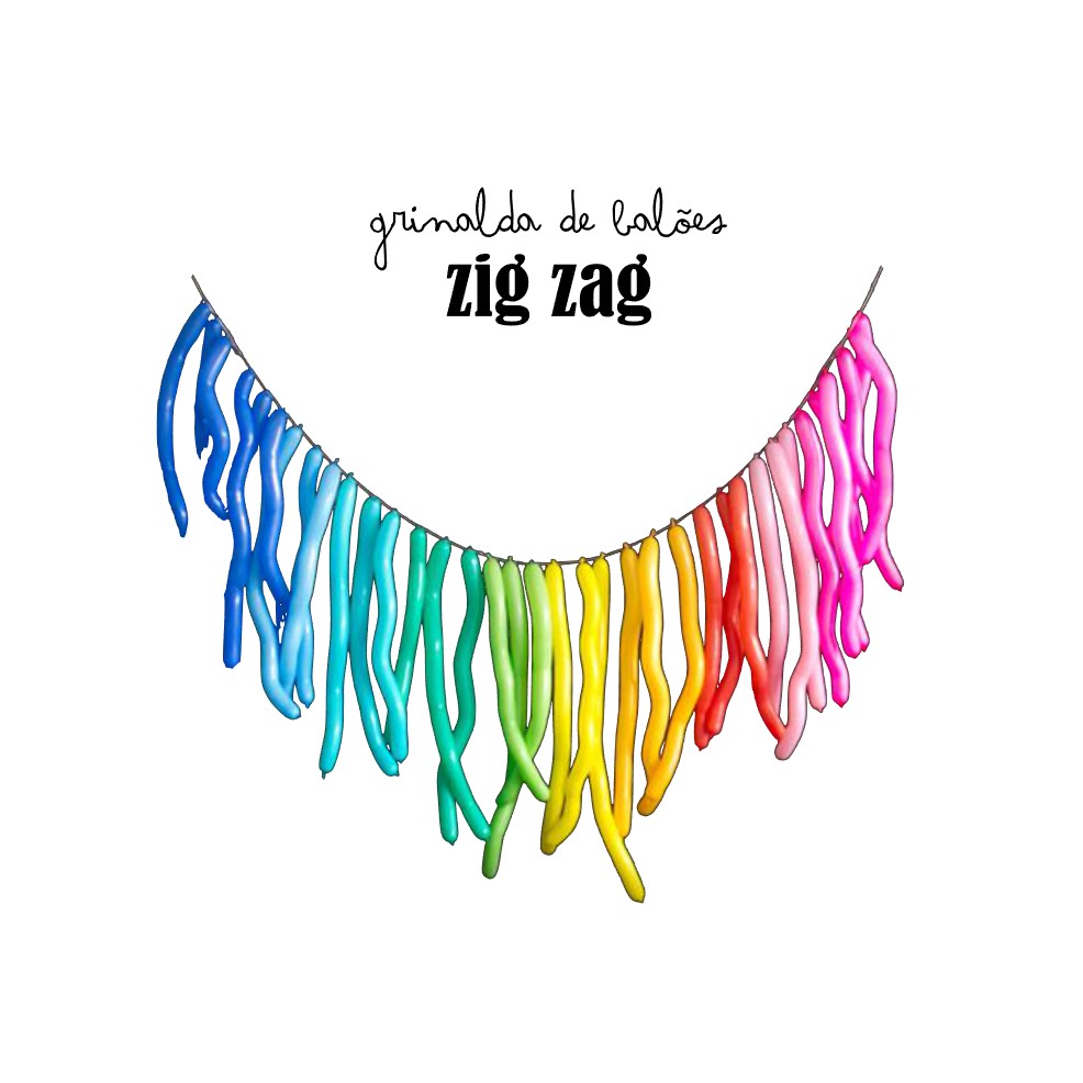 Grinalda de balões zig zag