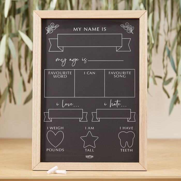 Baby milestone chalkboard