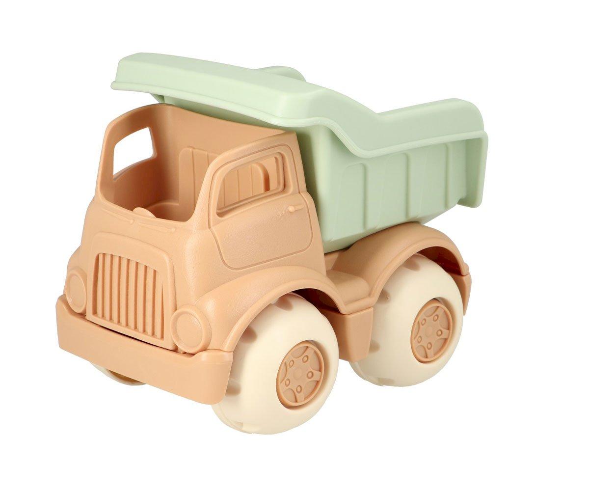 Carrinha de brinquedo basculante cor bege claro, verde menta e branca