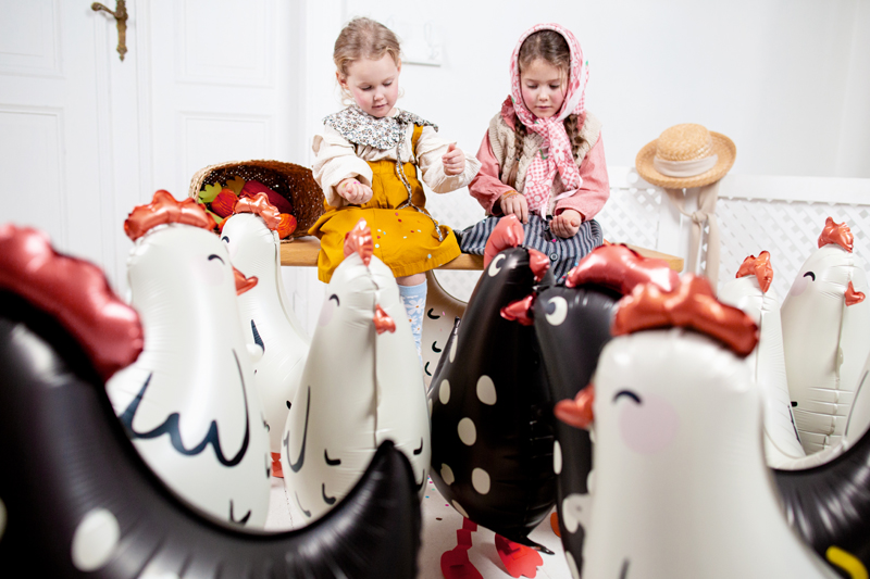 Balão galinha preta