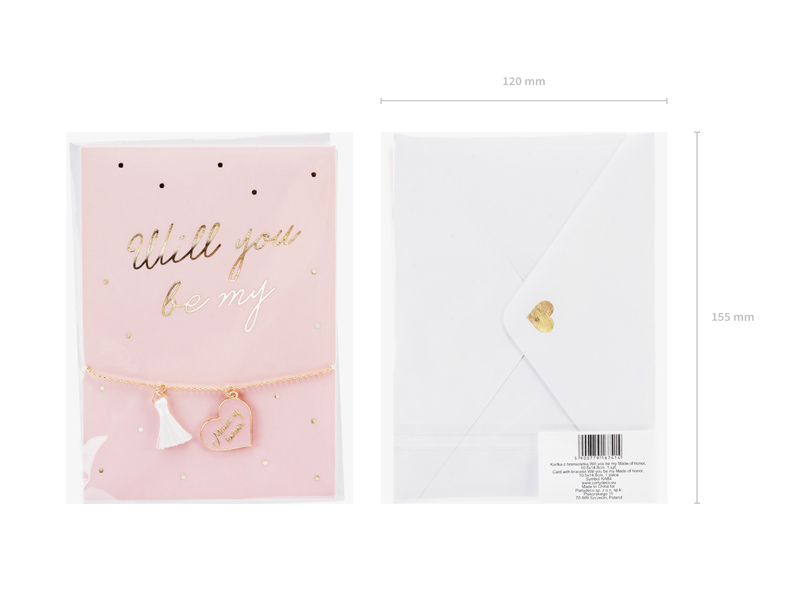 Postal com pulseira Will you be my made of honor?
