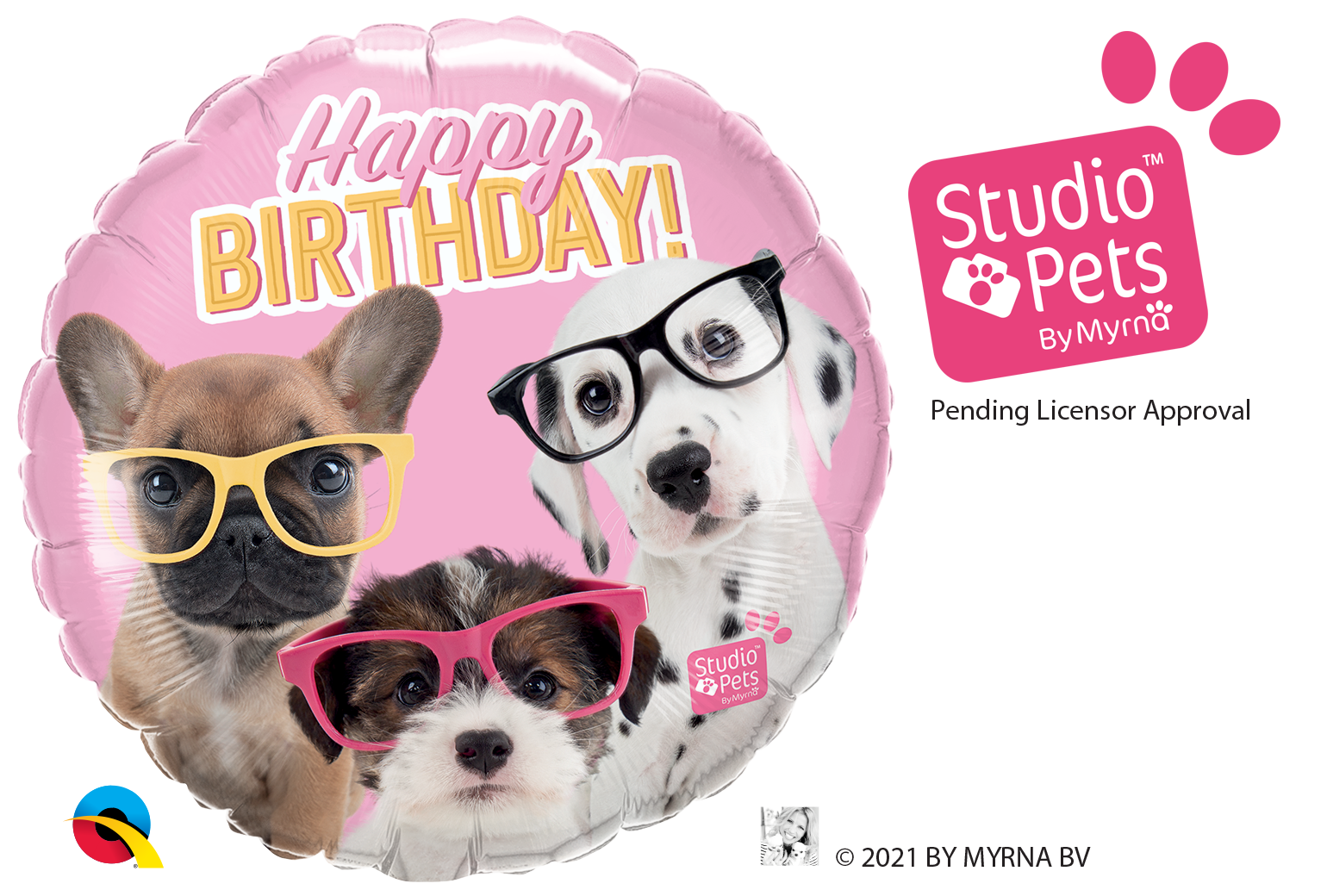 Balão 3 cães óculos