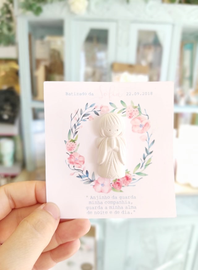 Pagela com anjinho em gesso