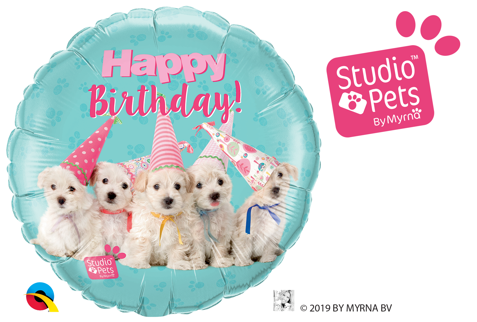 Balão cães happy birthday