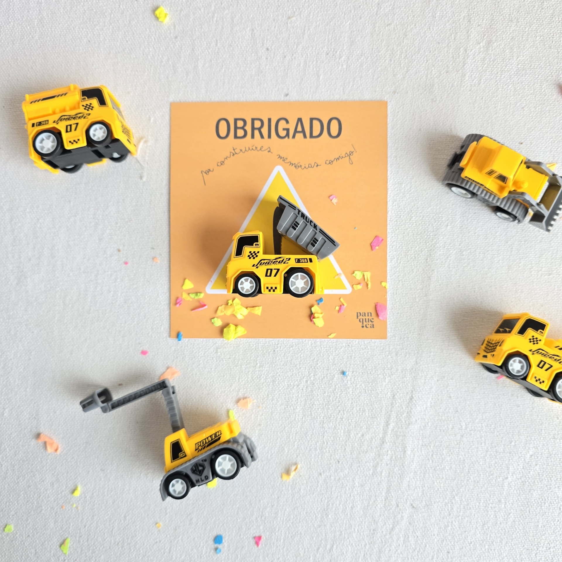 Mini veículos de construção | Lembranças de aniversário | 10 unidades