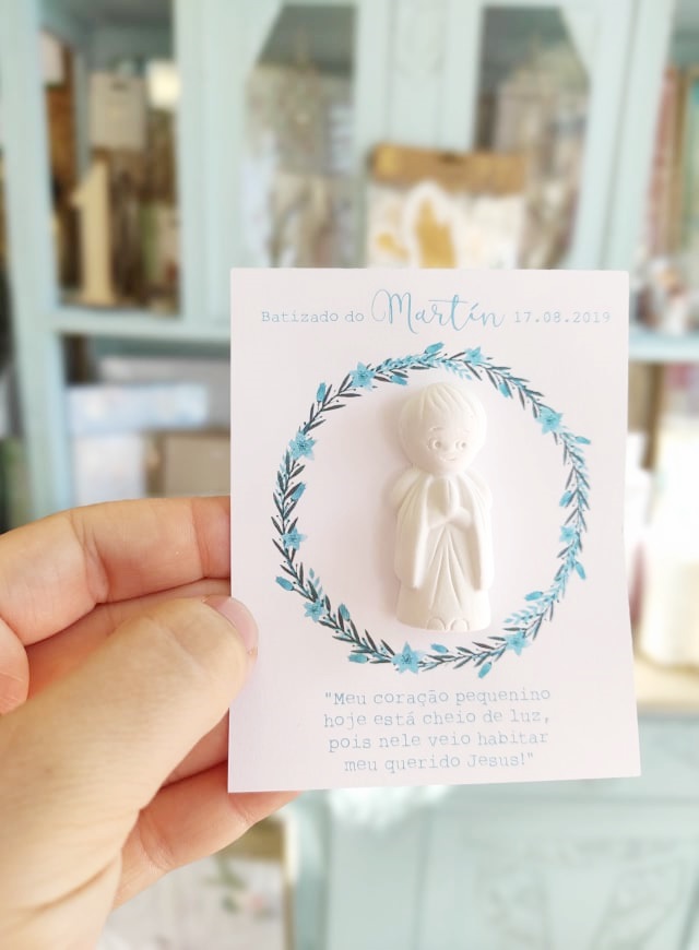 Pagela com anjinho em gesso