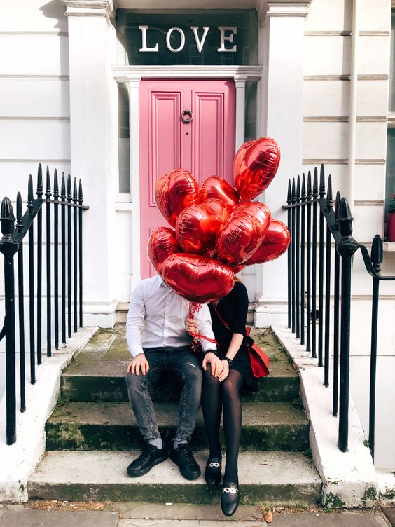 Hélio + balões | Corações vermelhos