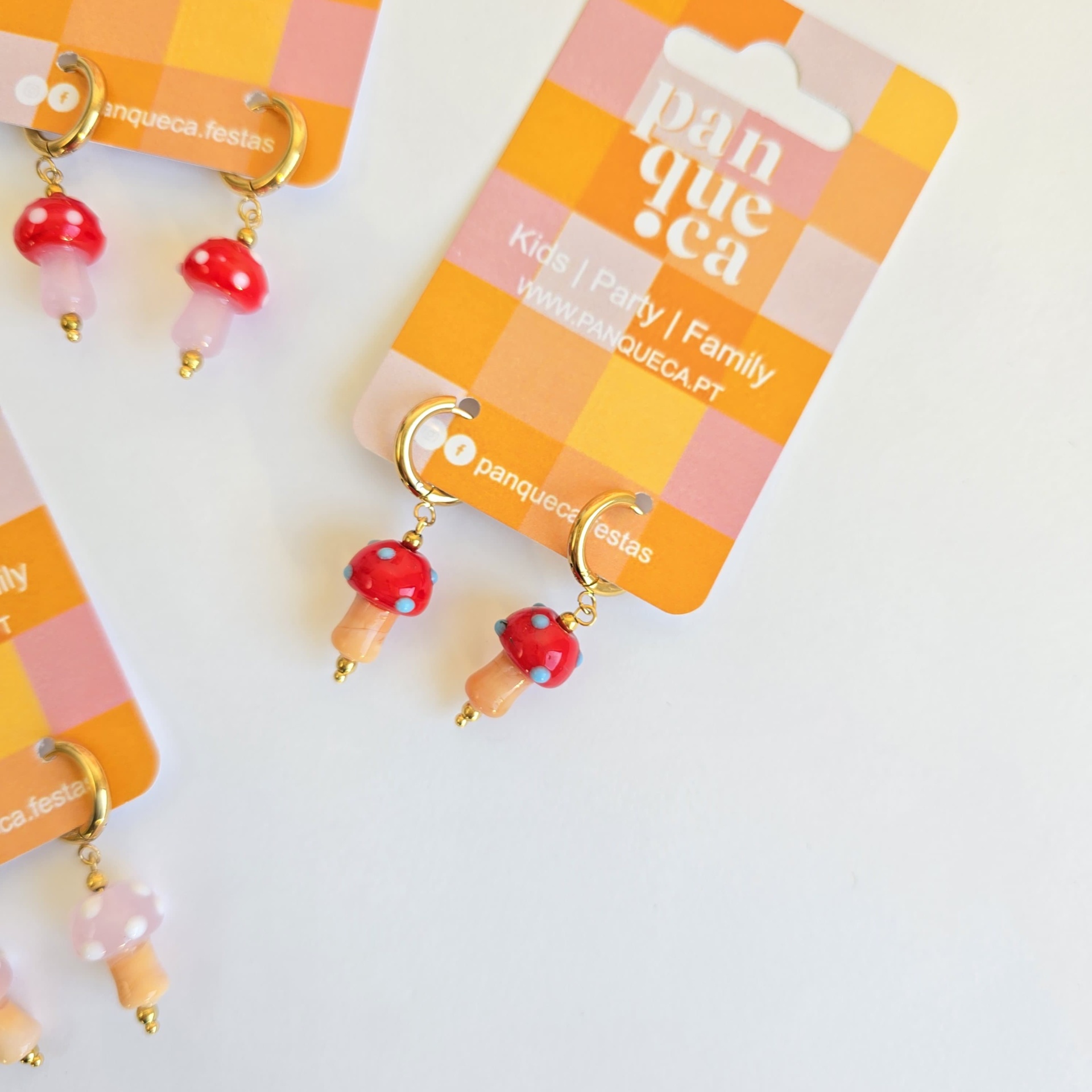 Brincos | Cogumelo | Blue dots