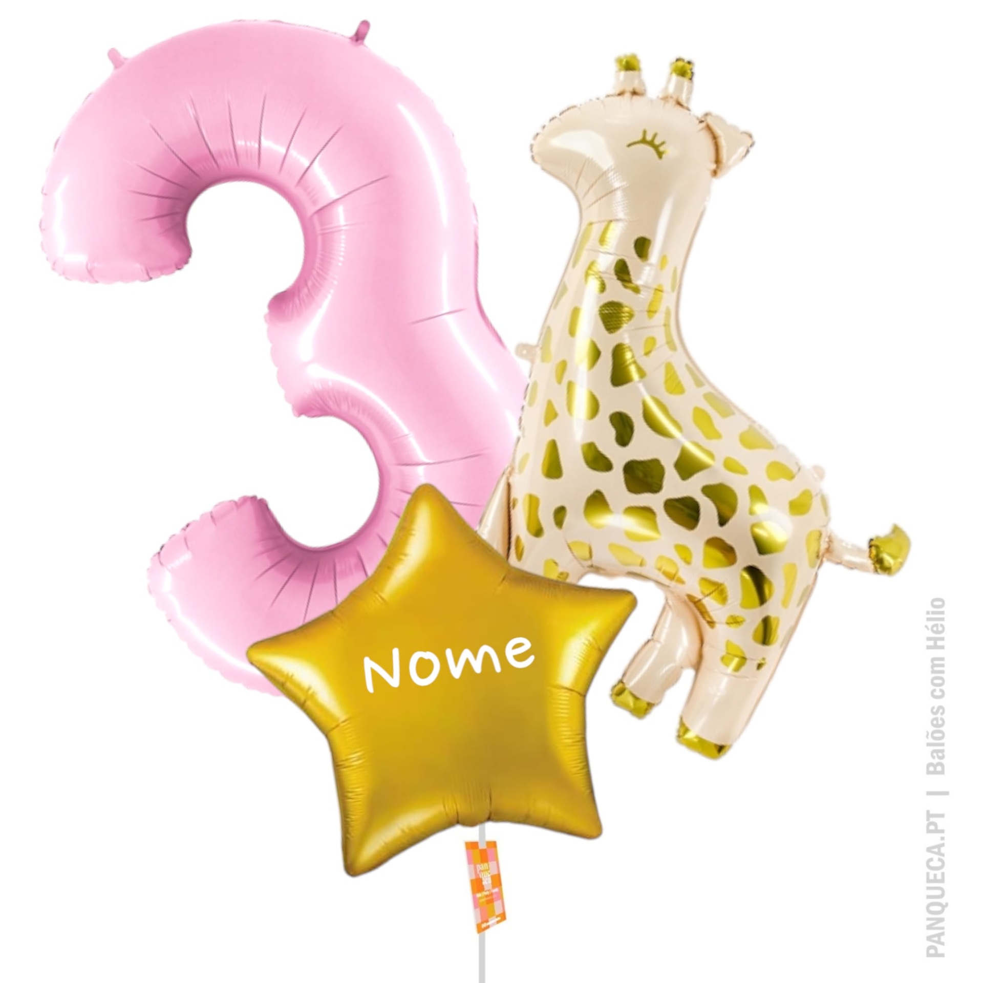 Conjunto de balões | Hélio | Girafa rosa