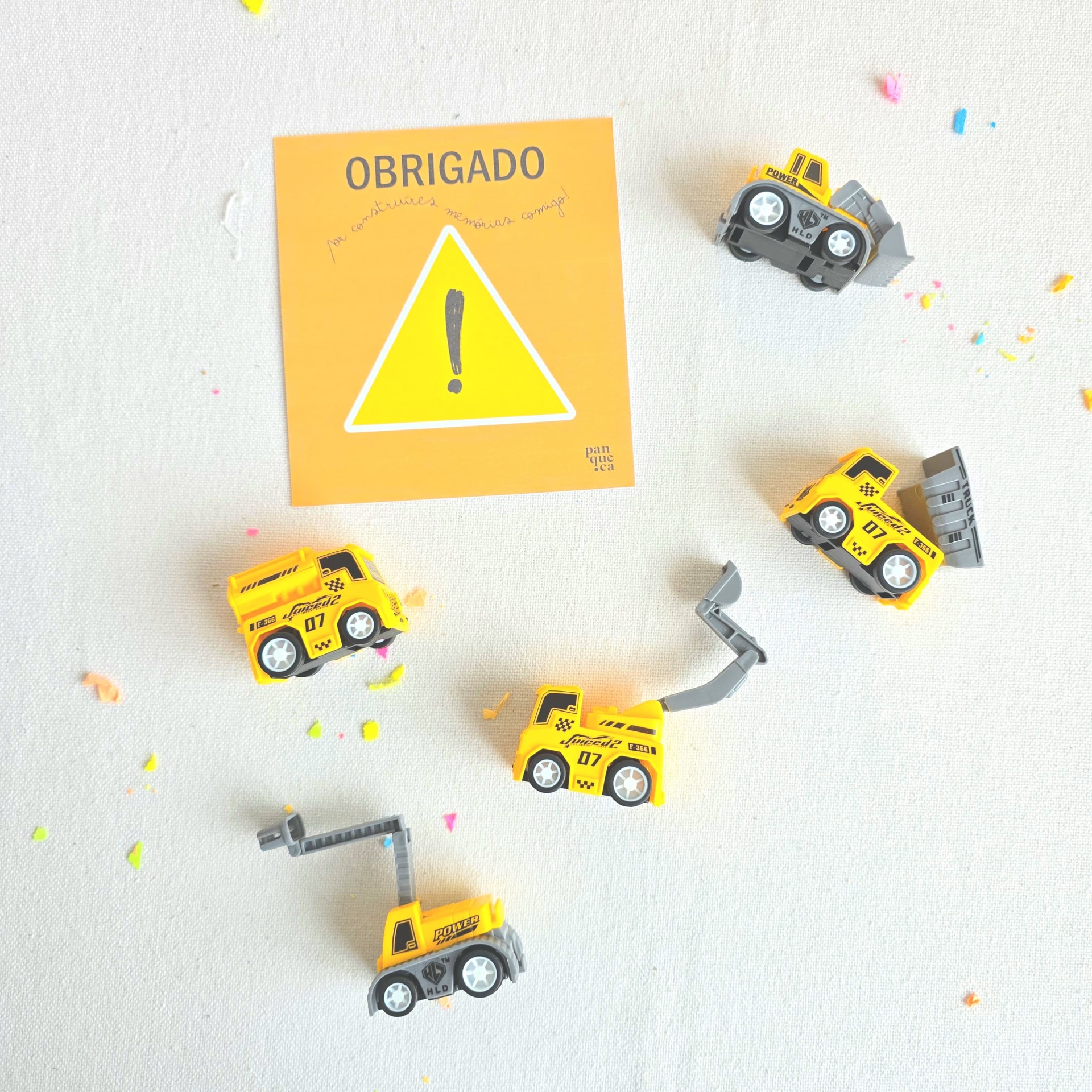 Mini veículos de construção | Lembranças de aniversário | 10 unidades