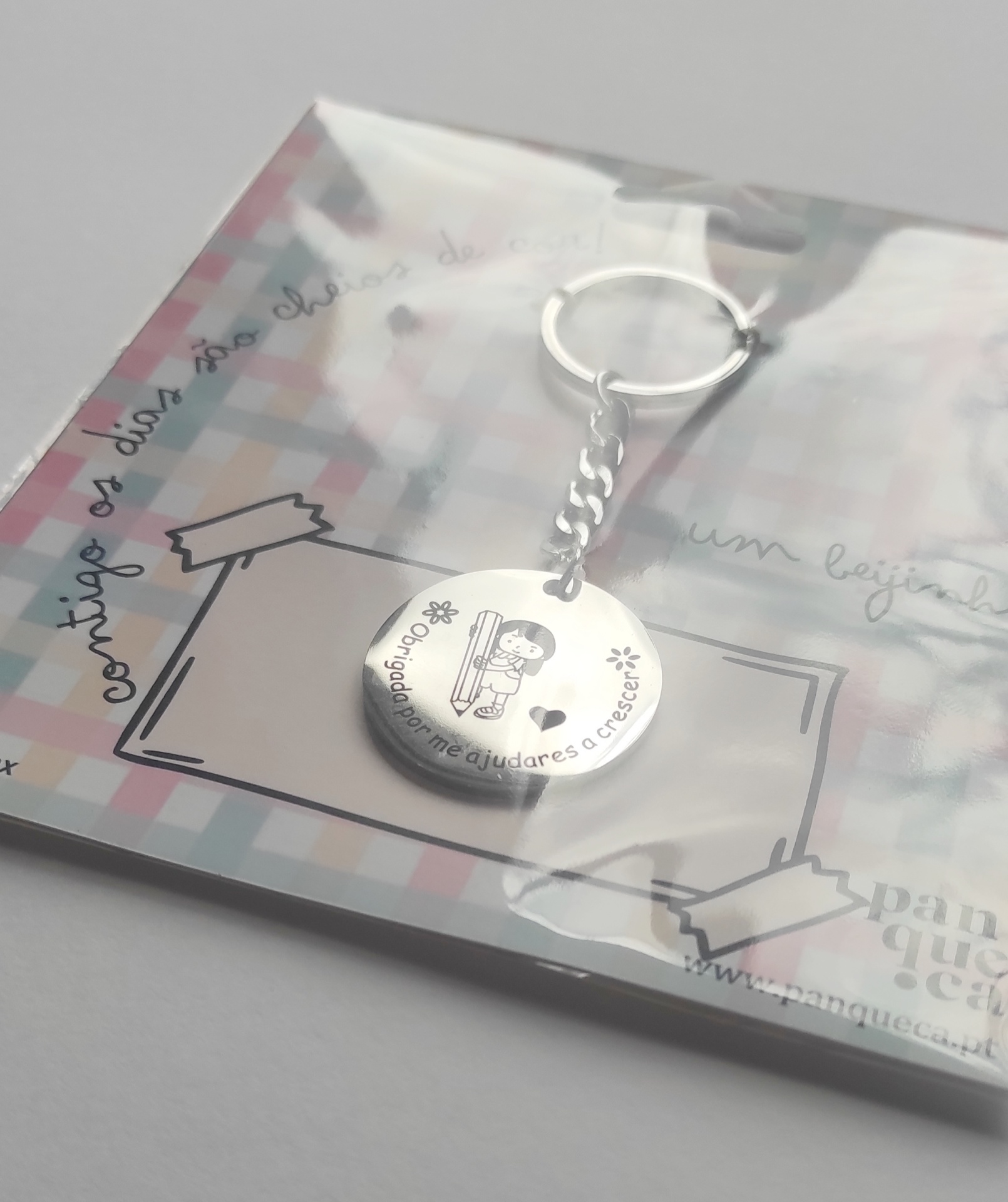 Porta-chaves - Obrigada por me ajudares a crescer