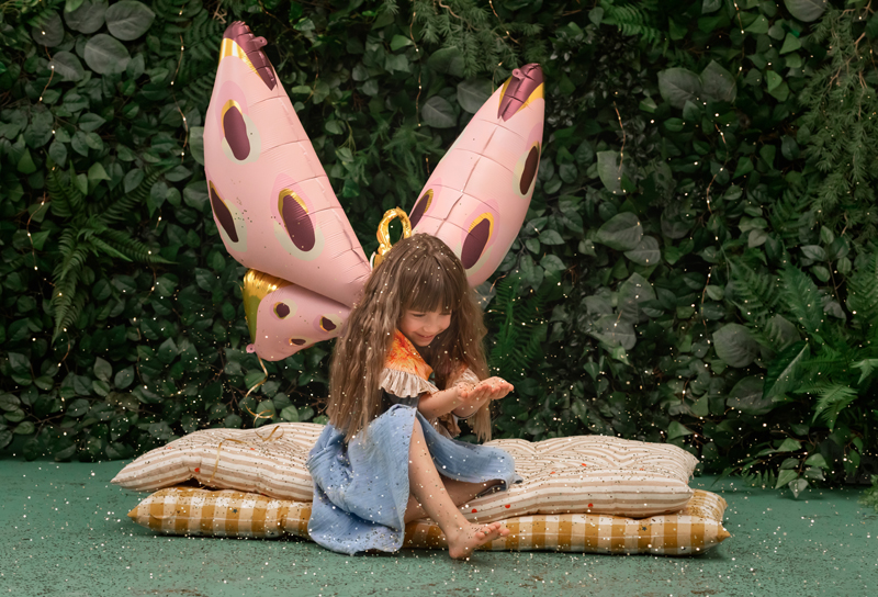 Balão Borboleta pink e gold