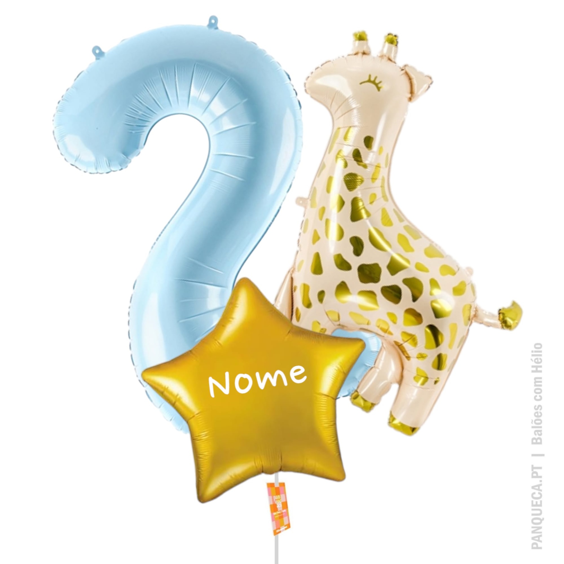 Conjunto de balões | Hélio | Girafa azul