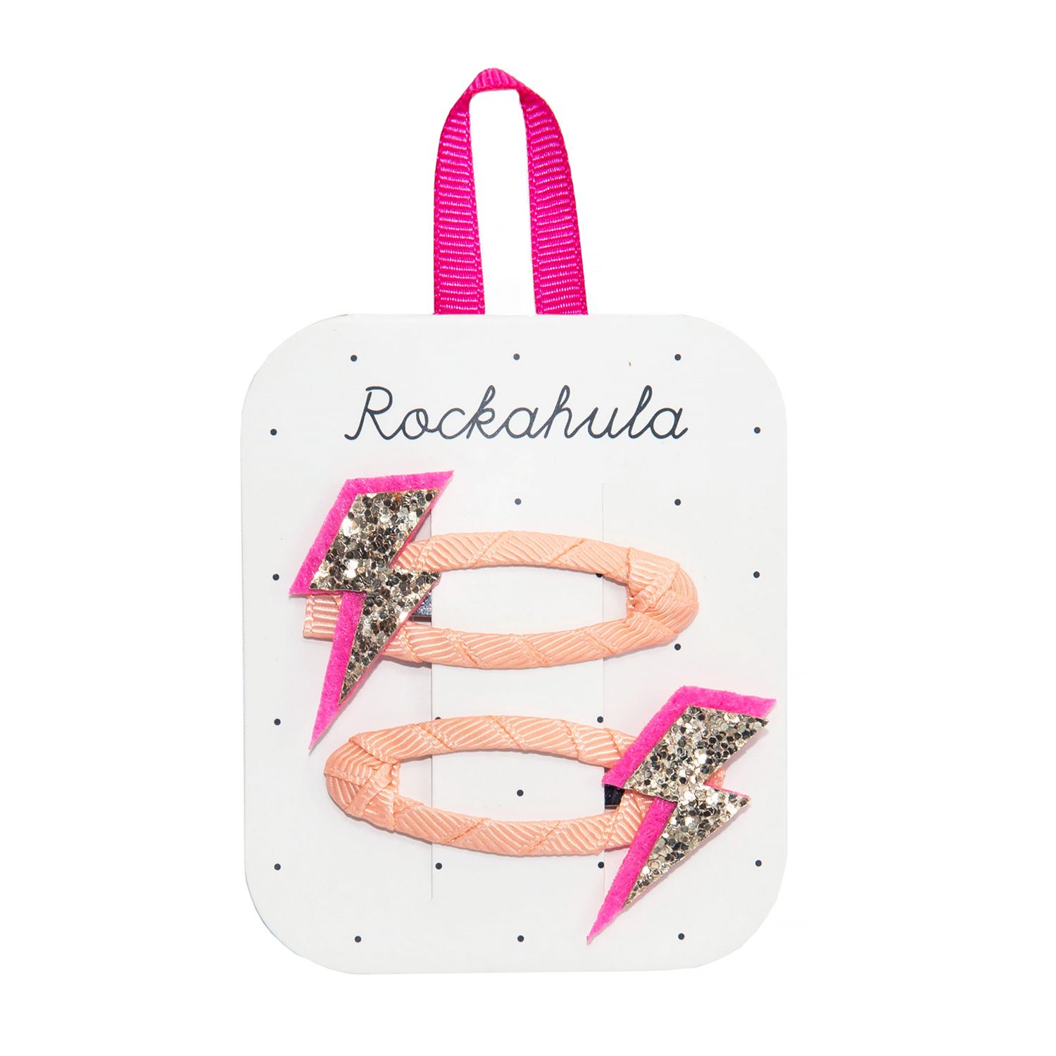 Conjunto de ganchos de cabelo cor-de-rosa com raios de glitter