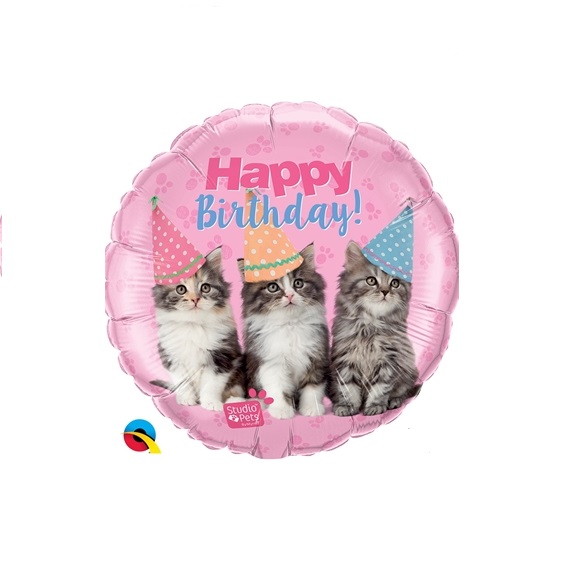 Balão 3 gatos happy birthday