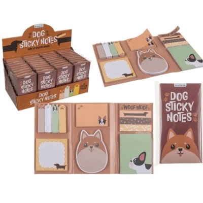 Blocos autocolantes com tema de cães em várias cores e formas